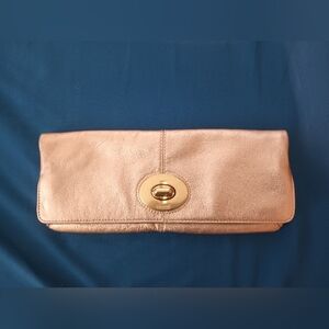Vintage Coach Madeline Gold Fold-Over Clutch